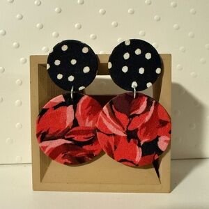 Polka Dot and Floral Statement Earrings